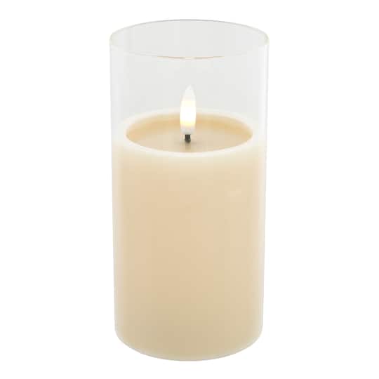3" x 6" LED Glass Wax Flickering Candle by Ashland®